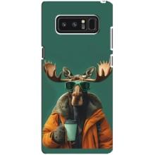 Чохол з принтом стильні тварини для Самсунг Ноут 8, N950 – Лось з кавою