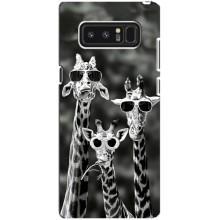 Силиконовый чехол с КАРТИНКАМИ лето для samsung Galaxy Note 8 (AlphaPrint) (Жирафы в очках)