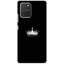 Чехол (Корона на чёрном фоне) для Самсунг С10 Лайт – Белая корона