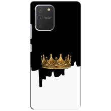 Чехол (Корона на чёрном фоне) для Самсунг С10 Лайт – Золотая корона