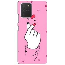Чехол с принтом для Samsung Galaxy S10 Lite (AlphaPrint - Знак сердечка)