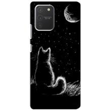 Чохол з принтом для Samsung Galaxy S10 Lite (AlphaPrint) Модні коти (Котик і місяць)