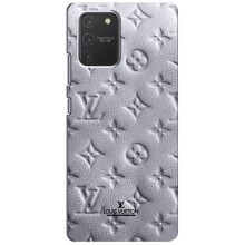 Текстурный Чехол Louis Vuitton для Самсунг С10 Лайт (Белый ЛВ)