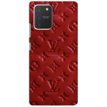 Текстурный Чехол Louis Vuitton для Самсунг С10 Лайт (Красный ЛВ)