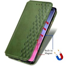 Кожаный чехол книжка GETMAN Cubic (PU) для Samsung Galaxy S20 FE – Зеленый