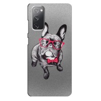 Чехол (ТПУ) Милые собачки для Samsung Galaxy S20 FE (Бульдог в очках)