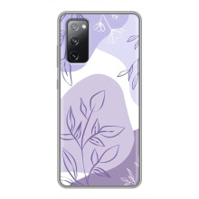 Силконовий чохол з принтом в квітах на Samsung Galaxy S20 FE (Фіолетовий дизайн)