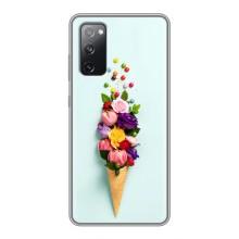 Чехлы с тематикой "ЦВЕТЫ" на Samsung Galaxy S20 FE (Цветок-мороженное)