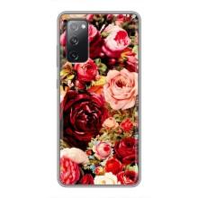Силиконовый бампер с принтом (цветочки) на Самсунг С20 ФЕ (Букет цветов)