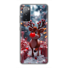 Яркий чехол для Samsung Galaxy S20 FE с Зимними Оленятами (Олень среди подарков)