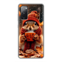 Печатный чехол «Зверята с кофе» для Samsung Galaxy S20 FE – Белка с кофе