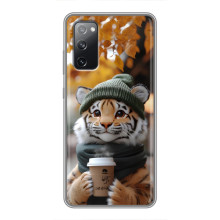 Печатный чехол «Зверята с кофе» для Samsung Galaxy S20 FE – Тигр с кофе