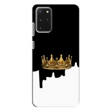 Чехол (Корона на чёрном фоне) для Самсунг С20 Плюс – Золотая корона