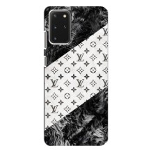 Чехол Стиль Louis Vuitton на Samsung Galaxy S20 Plus – LV на белом