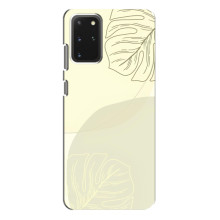 Чехол цветочный дизайн для Samsung Galaxy S20 Plus – Зелёный фон