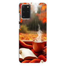 Чехол с уникальным дизайном «Осень с кофе» для Samsung Galaxy S20 Plus – Кофе и дождь