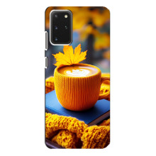 Чехол с уникальным дизайном «Осень с кофе» для Samsung Galaxy S20 Plus – Кофе с жёлтым