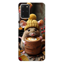 Друкований чохол 'Звірята з кавою' для Samsung Galaxy S20 Plus – Мишка з кавою