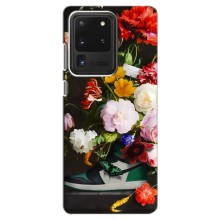 Бренднові Чохли для Samsung Galaxy S20 Ultra - (PREMIUMPrint) (Nike цветы)