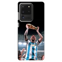 Чехлы Лео Месси Аргентина для Samsung Galaxy S20 Ultra (Счастливый Месси)