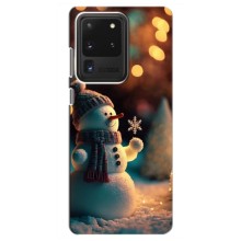 Чехлы на Новый Год Samsung Galaxy S20 Ultra – Снеговик праздничный
