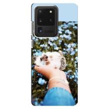 Чехлы с изображением разных животных для Samsung Galaxy S20 Ultra (Ежик на руках)