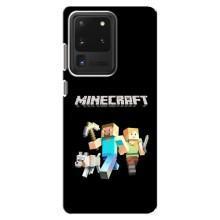 Чехол Майнкрафт на Samsung Galaxy S20 Ultra (AlphaPrint) Minecraft (герои Minecraft)
