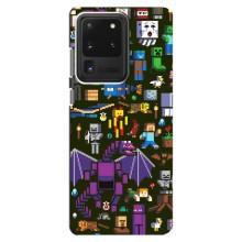 Чехол Майнкрафт на Samsung Galaxy S20 Ultra (AlphaPrint) Minecraft (Коллаж Майнкрафт)