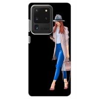 Чехол с картинкой Модные Девчонки Samsung Galaxy S20 Ultra (Девушка со смартфоном)