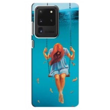 Чехол Стильные девушки на Samsung Galaxy S20 Ultra (Девушка на качели)