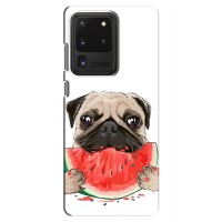 Чехол (ТПУ) Милые собачки для Samsung Galaxy S20 Ultra (Смешной Мопс)