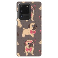 Чехол (ТПУ) Милые собачки для Samsung Galaxy S20 Ultra (Собачки Мопсики)
