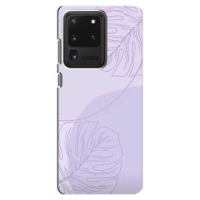 Чехол цветочный дизайн для Samsung Galaxy S20 Ultra – Монстера фиолетовая