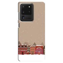 Новогодние, Праздничные Чехлы для Samsung Galaxy S20 Ultra - 2024 год (Зимний город)