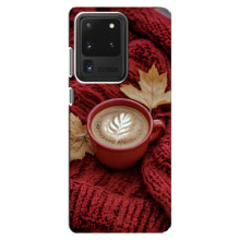 Чехол с уникальным дизайном «Осень с кофе» для Samsung Galaxy S20 Ultra – Кофе на пледе