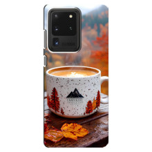 Чехол с уникальным дизайном «Осень с кофе» для Samsung Galaxy S20 Ultra – Кофе на природе