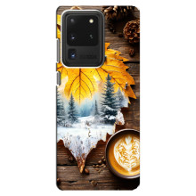 Чехол с уникальным дизайном «Осень с кофе» для Samsung Galaxy S20 Ultra – Осенне-зимнее кофе
