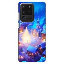 Рождественские Чехлы для Samsung Galaxy S20 Ultra (VPrint) (Рождественский город)