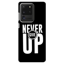 Силиконовый Чехол на Samsung Galaxy S20 Ultra с картинкой Nike (Never Give UP)
