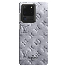 Текстурный Чехол Louis Vuitton для Самсунг С20 Ультра (Белый ЛВ)