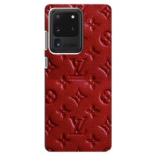 Текстурный Чехол Louis Vuitton для Самсунг С20 Ультра (Красный ЛВ)
