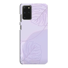 Чехол цветочный дизайн для Samsung Galaxy S20 – Монстера фиолетовая
