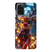 Яркий чехол для Samsung Galaxy S20 с Зимними Оленятами – Олень в шарфе