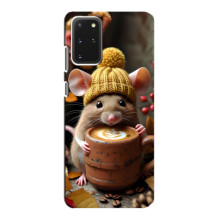 Друкований чохол 'Звірята з кавою' для Samsung Galaxy S20 – Мишка з кавою