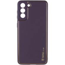Кожаный чехол Xshield для Samsung Galaxy S21 FE – Фиолетовый