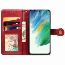 Кожаный чехол книжка GETMAN Gallant (PU) для Samsung Galaxy S21 FE – Красный