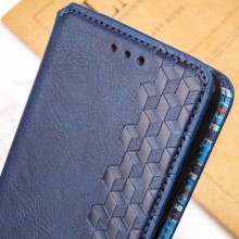 Кожаный чехол книжка GETMAN Cubic (PU) для Samsung Galaxy S21 FE – Синий