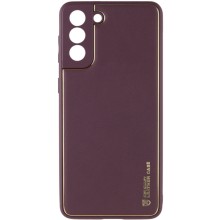 Кожаный чехол Xshield для Samsung Galaxy S21 FE – Бордовый