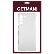 TPU чохол GETMAN Ease logo посилені кути Full Camera для Samsung Galaxy S21 FE – Прозорий