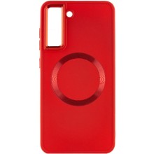 TPU чехол Bonbon Metal Style with MagSafe для Samsung Galaxy S21 FE – Красный